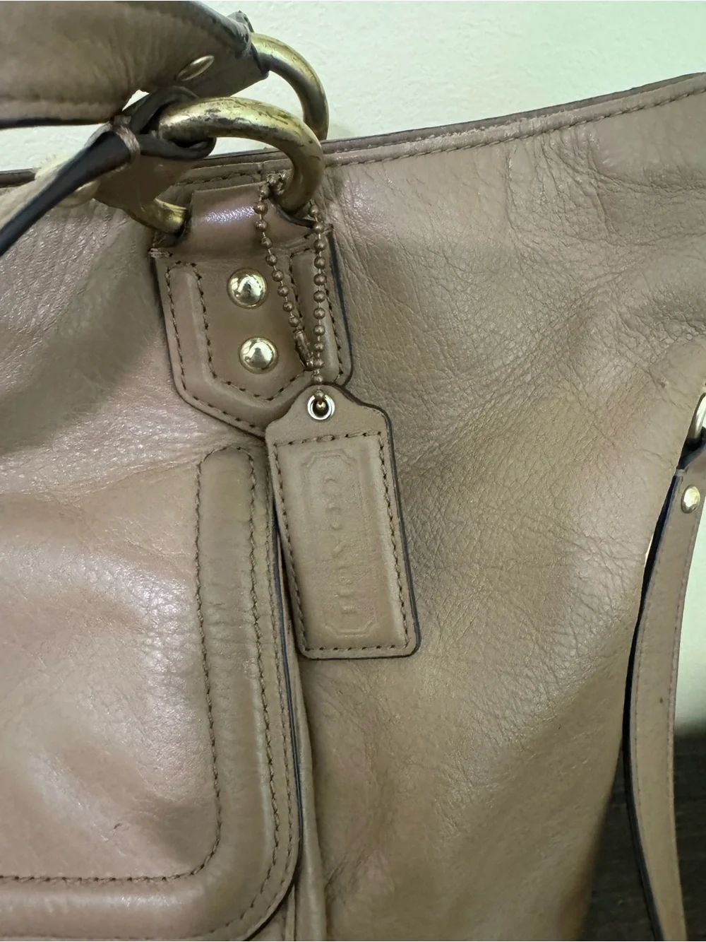 Coach Campbell Leather Tan Tote Bag